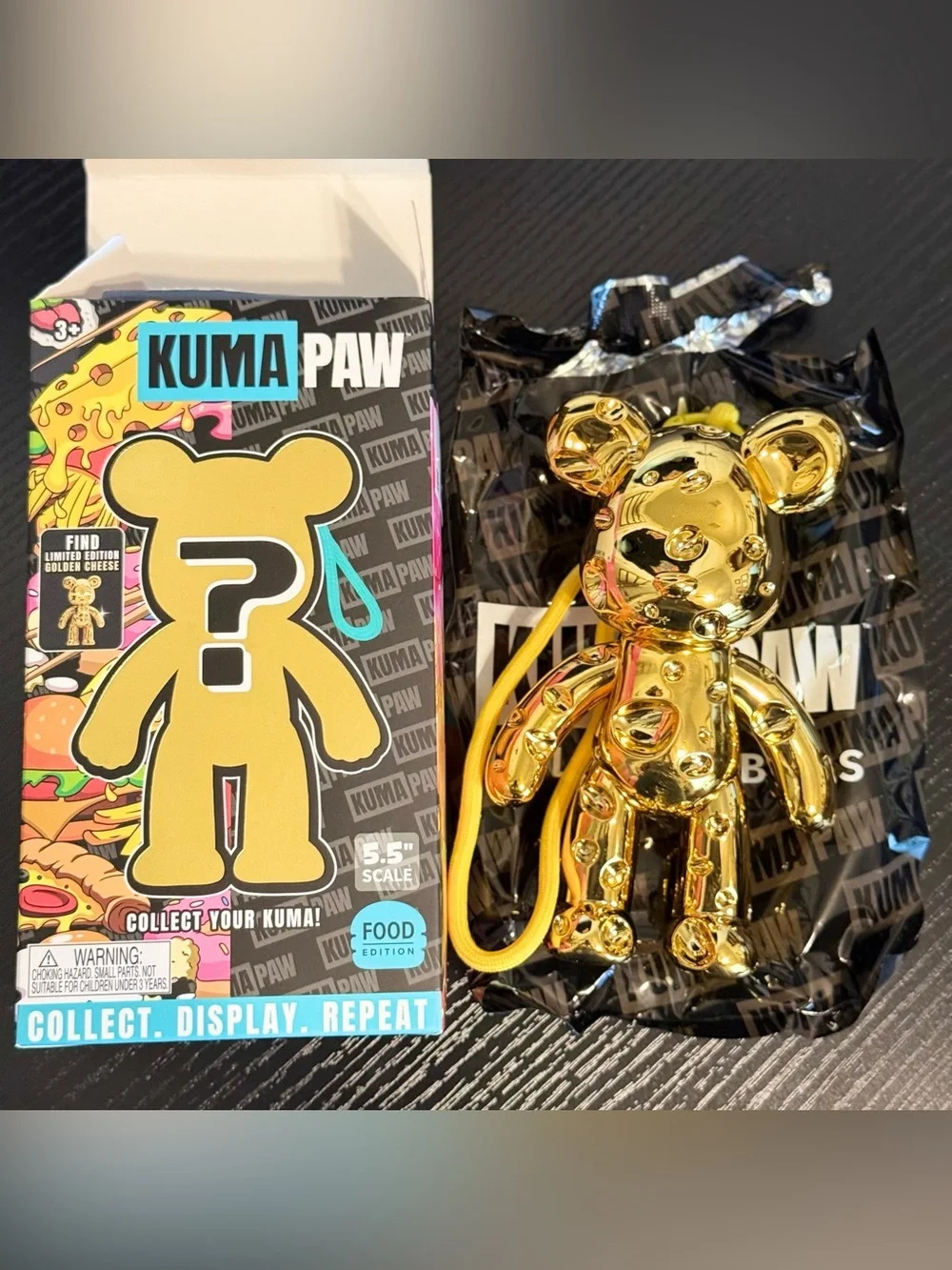 KUMA PAW Golden Cheese Food Edition 5.5” Collectible Bear Figure Rare